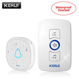 KERUI M525 Home Security Welcome Wireless Doorbell Smart Chimes Doorbell Alarm LED light 32 Songs with Waterproof Touch Button