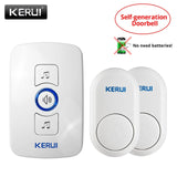 KERUI M525 Home Security Welcome Wireless Doorbell Smart Chimes Doorbell Alarm LED light 32 Songs with Waterproof Touch Button